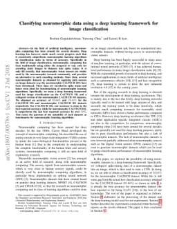 Classifying neuromorphic data using a deep learning framework for image
  classification