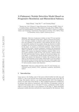 A Pulmonary Nodule Detection Model Based on Progressive Resolution and
  Hierarchical Saliency