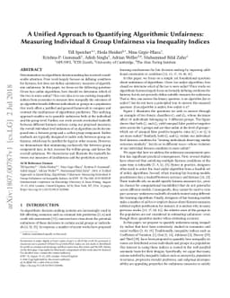 A Unified Approach to Quantifying Algorithmic Unfairness: Measuring
  Individual & Group Unfairness via Inequality Indices