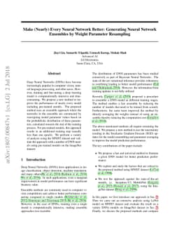Make (Nearly) Every Neural Network Better: Generating Neural Network
  Ensembles by Weight Parameter Resampling