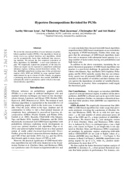 Hypertree Decompositions Revisited for PGMs