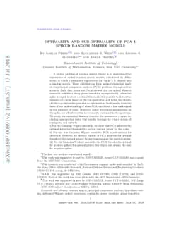 Optimality and Sub-optimality of PCA I: Spiked Random Matrix Models