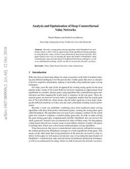 Analysis and Optimization of Deep Counterfactual Value Networks