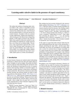Learning under selective labels in the presence of expert consistency
