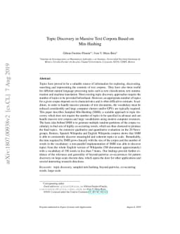 Topic Discovery in Massive Text Corpora Based on Min-Hashing