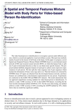 A Spatial and Temporal Features Mixture Model with Body Parts for
  Video-based Person Re-Identification