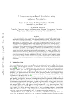 A Survey on Agent-based Simulation using Hardware Accelerators