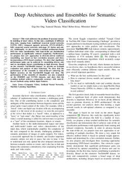 Deep Architectures and Ensembles for Semantic Video Classification