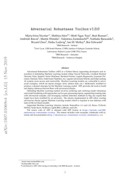 Adversarial Robustness Toolbox v1.0.0