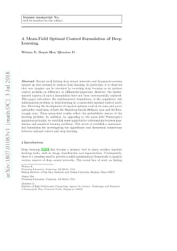 A Mean-Field Optimal Control Formulation of Deep Learning