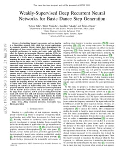 Weakly Supervised Deep Recurrent Neural Networks for Basic Dance Step
  Generation