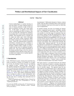 Welfare and Distributional Impacts of Fair Classification
