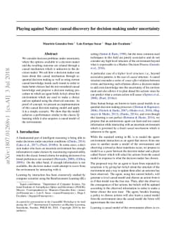 Playing against Nature: causal discovery for decision making under
  uncertainty