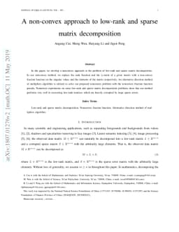 A non-convex approach to low-rank and sparse matrix decomposition