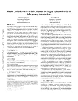 Intent Generation for Goal-Oriented Dialogue Systems based on Schema.org
  Annotations