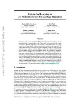 End-to-End Learning on 3D Protein Structure for Interface Prediction