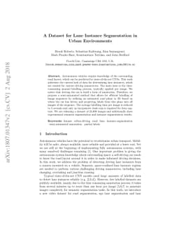 A Dataset for Lane Instance Segmentation in Urban Environments