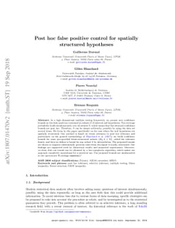 Post hoc false positive control for spatially structured hypotheses