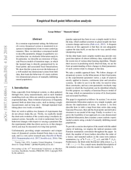 Empirical fixed point bifurcation analysis