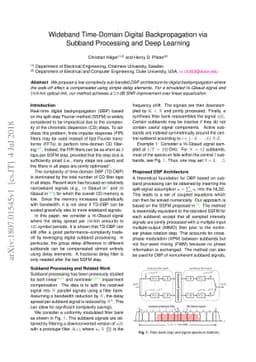 Wideband Time-Domain Digital Backpropagation via Subband Processing and
  Deep Learning