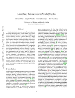 Latent Space Autoregression for Novelty Detection