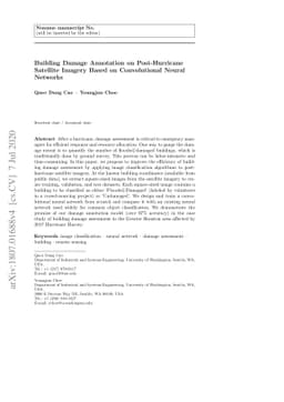 Building Damage Annotation on Post-Hurricane Satellite Imagery Based on
  Convolutional Neural Networks