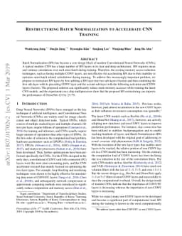 Restructuring Batch Normalization to Accelerate CNN Training