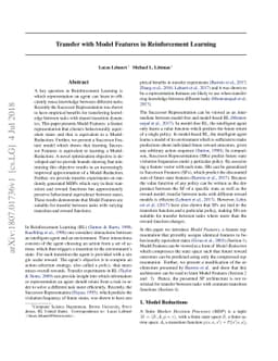 Transfer with Model Features in Reinforcement Learning