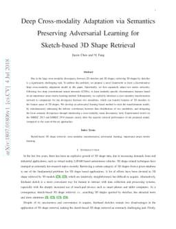 Deep Cross-modality Adaptation via Semantics Preserving Adversarial
  Learning for Sketch-based 3D Shape Retrieval