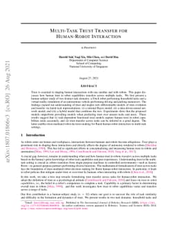 Multi-Task Trust Transfer for Human-Robot Interaction