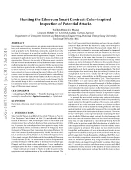 Hunting the Ethereum Smart Contract: Color-inspired Inspection of
  Potential Attacks