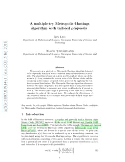 A multiple-try Metropolis-Hastings algorithm with tailored proposals