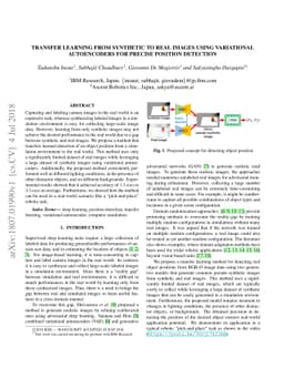 Transfer Learning From Synthetic To Real Images Using Variational
  Autoencoders For Precise Position Detection