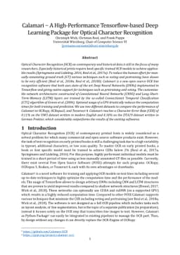 Calamari - A High-Performance Tensorflow-based Deep Learning Package for
  Optical Character Recognition