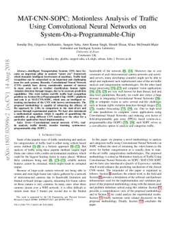 MAT-CNN-SOPC: Motionless Analysis of Traffic Using Convolutional Neural
  Networks on System-On-a-Programmable-Chip