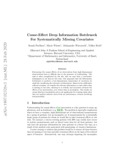 Cause-Effect Deep Information Bottleneck For Systematically Missing
  Covariates