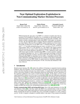 Near Optimal Exploration-Exploitation in Non-Communicating Markov
  Decision Processes