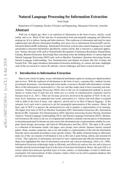 Natural Language Processing for Information Extraction