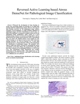 Reversed Active Learning based Atrous DenseNet for Pathological Image
  Classification