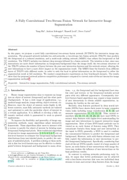 A Fully Convolutional Two-Stream Fusion Network for Interactive Image
  Segmentation