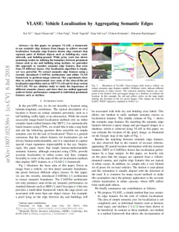 VLASE: Vehicle Localization by Aggregating Semantic Edges