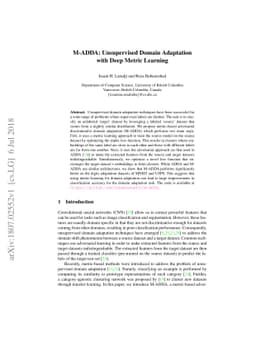 M-ADDA: Unsupervised Domain Adaptation with Deep Metric Learning
