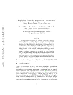 Exploring Scientific Application Performance Using Large Scale Object
  Storage
