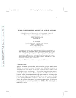 Quasi-Dilemmas for Artificial Moral Agents