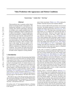 Video Prediction with Appearance and Motion Conditions