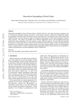 Data-driven Upsampling of Point Clouds