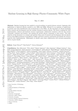 Machine Learning in High Energy Physics Community White Paper