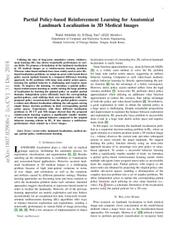 Partial Policy-based Reinforcement Learning for Anatomical Landmark
  Localization in 3D Medical Images