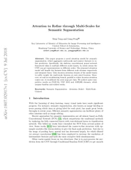 Attention to Refine through Multi-Scales for Semantic Segmentation