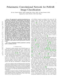Polarimetric Convolutional Network for PolSAR Image Classification